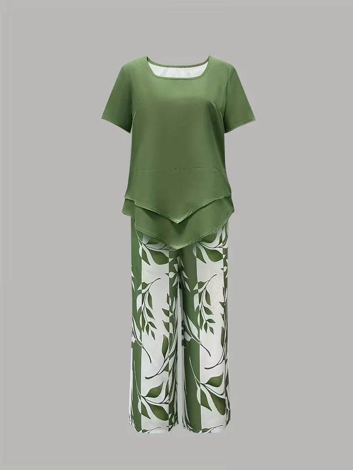 Arvessa™ | Casual Bladprint Twee-delig Set