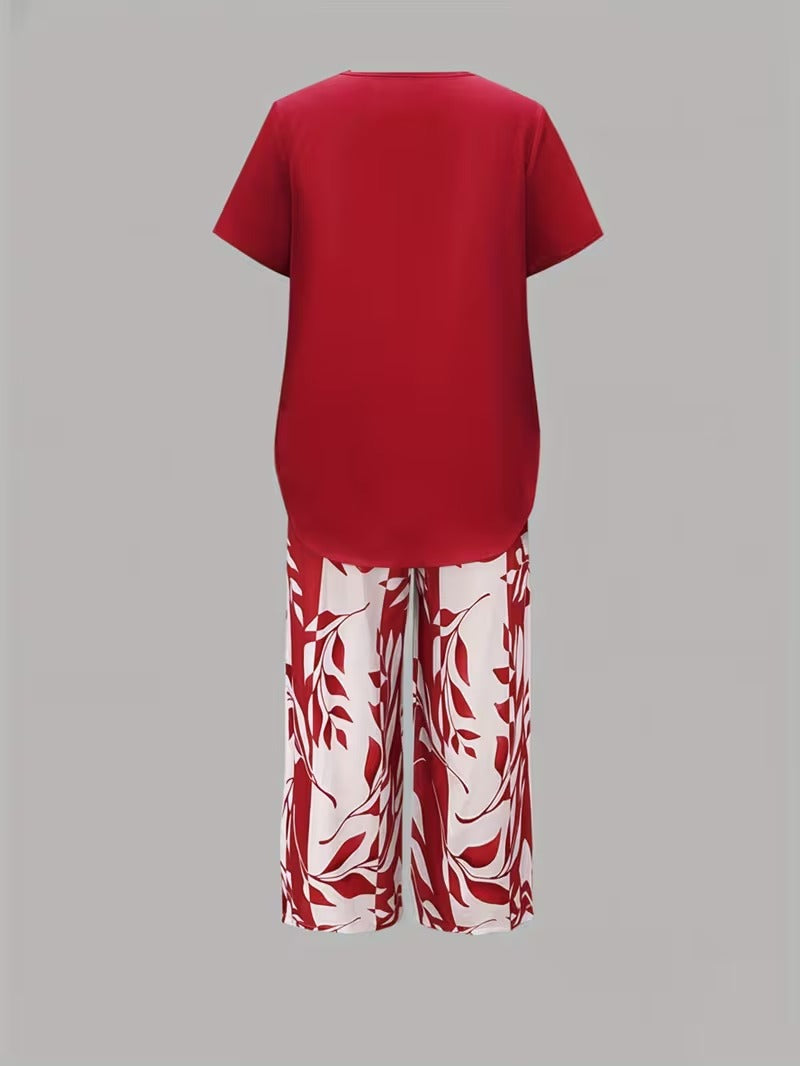 Arvessa™ | Casual Bladprint Twee-delig Set
