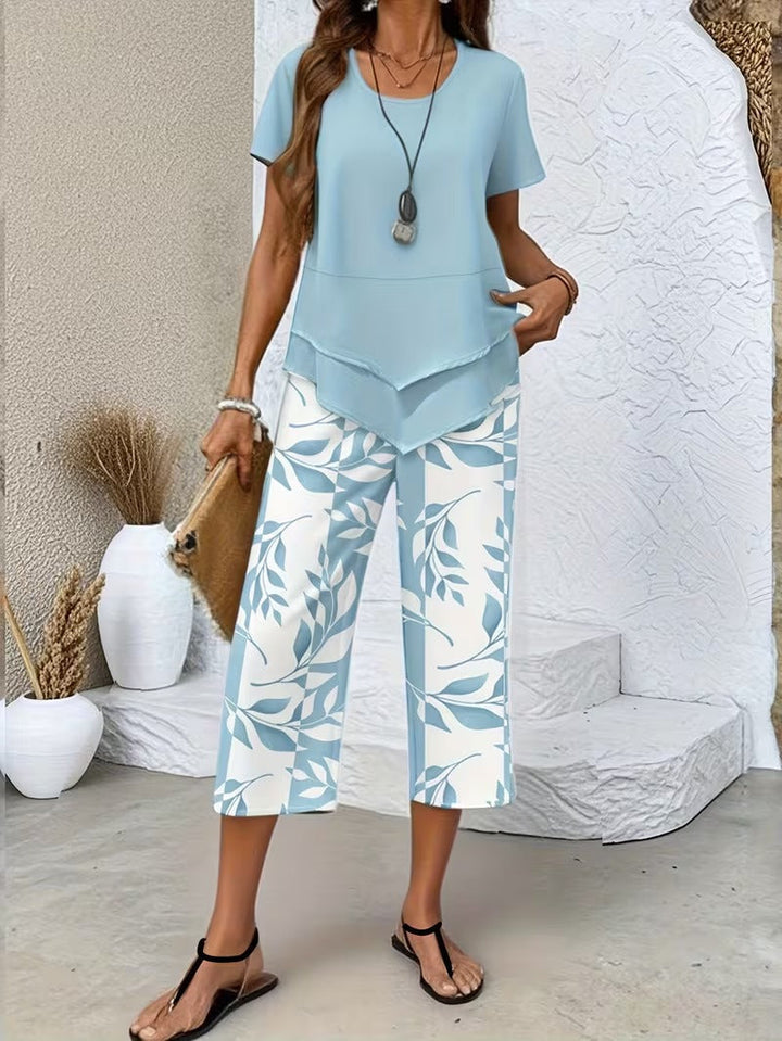 Arvessa™ | Casual Bladprint Twee-delig Set