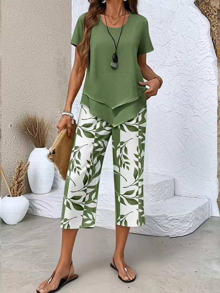 Arvessa™ | Casual Bladprint Twee-delig Set